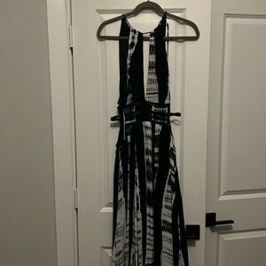Tie Dye Black and White Maxi Dress